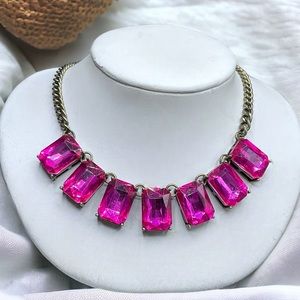 🌺Vintage Pink/Magenta GLASS Necklace